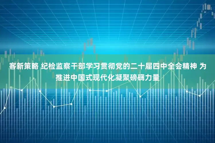 客新策略 纪检监察干部学习贯彻党的二十届四中全会精神 为推进中国式现代化凝聚磅礴力量